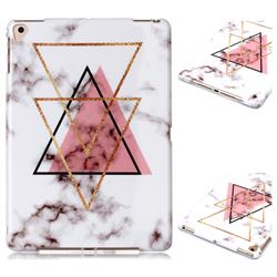 Inverted Triangle Powder Marble Clear Bumper Glossy Rubber Silicone Phone Case for Apple iPad 9.7 (2018)