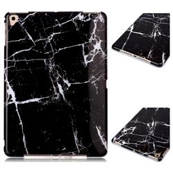 Black Stone Marble Clear Bumper Glossy Rubber Silicone Phone Case for Apple iPad 9.7 (2018)