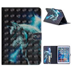 Snow Wolf 3D Painted Leather Tablet Wallet Case for Apple iPad 9.7 (2018)