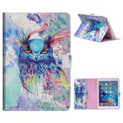 Watercolor Owl 3D Painted Leather Tablet Wallet Case for Apple iPad 9.7 (2018)