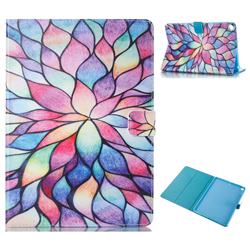 Colorful Lotus Folio Stand Leather Wallet Case for Apple iPad 9.7 (2018)