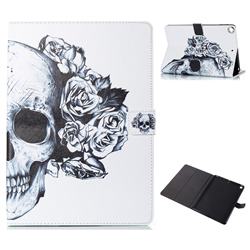 Skull Flower Folio Stand Leather Wallet Case for Apple iPad 9.7 (2018)