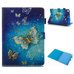 Gold Butterfly Folio Stand Leather Wallet Case for Apple iPad 9.7 (2018)