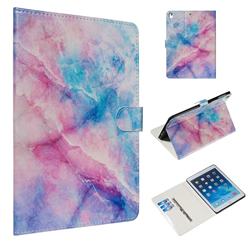 Blue Pink Marble Smooth Leather Tablet Wallet Case for Apple iPad 9.7 (2018)