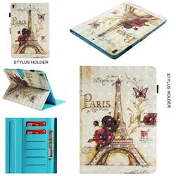 Flower Eiffel Tower 3D Painted Leather Wallet Tablet Case for iPad Air (3rd Gen) 10.5 2019