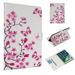 Rose Butterfly Flower Smooth Leather Tablet Wallet Case for iPad Air (3rd Gen) 10.5 2019