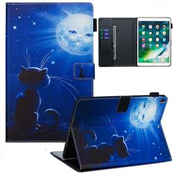 Cat and Moon Matte Leather Wallet Tablet Case for iPad Air (3rd Gen) 10.5 2019