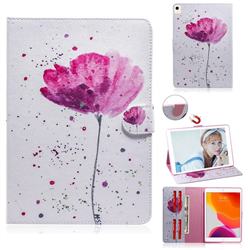 Purple Orchid Painting Tablet Leather Wallet Flip Cover for iPad Air (3rd Gen) 10.5 2019