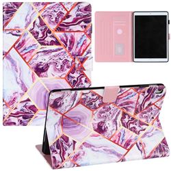Dream Purple Stitching Color Marble Leather Flip Cover for Apple iPad Air (3rd Gen) 10.5 2019