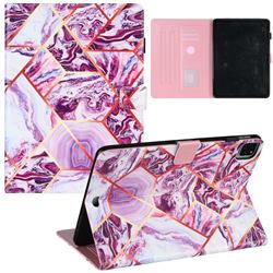 Dream Purple Stitching Color Marble Leather Flip Cover for Apple iPad Air 4 (4th Gen) 10.9 2020