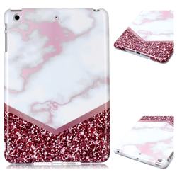 Stitching Rose Marble Clear Bumper Glossy Rubber Silicone Phone Case for iPad Mini 1 2 3