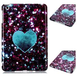Glitter Green Heart Marble Clear Bumper Glossy Rubber Silicone Phone Case for iPad Mini 1 2 3