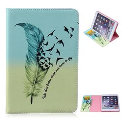 Feather Bird Folio Stand Leather Wallet Case for iPad Mini / iPad Mini 2 / iPad Mini 3
