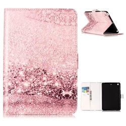 Glittering Rose Gold Folio Flip Stand PU Leather Wallet Case for iPad Mini 1 2 3