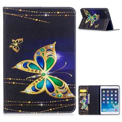 Golden Shining Butterfly Folio Stand Leather Wallet Case for iPad Mini 1 2 3