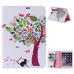 Cat and Tree Folio Flip Stand Leather Wallet Case for iPad Mini 1 2 3