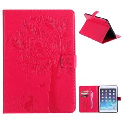 Embossing Butterfly Tree Leather Flip Cover for iPad Mini 1 2 3 - Rose