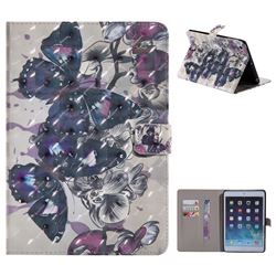 Black Butterfly 3D Painted Tablet Leather Wallet Case for iPad Mini 1 2 3