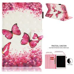 Rose Butterfly 3D Painted Leather Wallet Tablet Case for iPad Mini 1 2 3