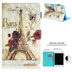 Flower Eiffel Tower 3D Painted Leather Wallet Tablet Case for iPad Mini 1 2 3