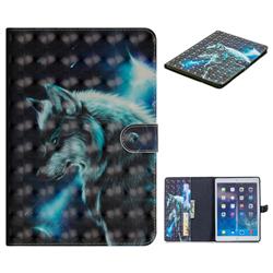Snow Wolf 3D Painted Leather Tablet Wallet Case for iPad Mini 1 2 3