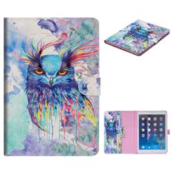 Watercolor Owl 3D Painted Leather Tablet Wallet Case for iPad Mini 1 2 3