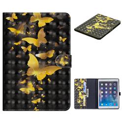 Golden Butterfly 3D Painted Leather Tablet Wallet Case for iPad Mini 1 2 3