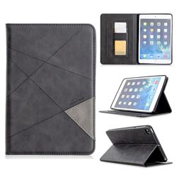 Binfen Color Prismatic Slim Magnetic Sucking Stitching Wallet Flip Cover for iPad Mini 1 2 3 - Black