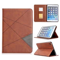 Binfen Color Prismatic Slim Magnetic Sucking Stitching Wallet Flip Cover for iPad Mini 1 2 3 - Brown
