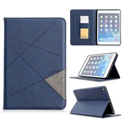 Binfen Color Prismatic Slim Magnetic Sucking Stitching Wallet Flip Cover for iPad Mini 1 2 3 - Blue