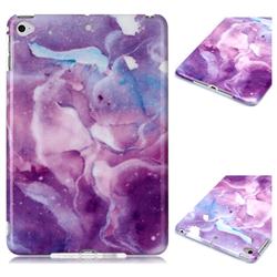 Dream Purple Marble Clear Bumper Glossy Rubber Silicone Phone Case for iPad Mini 4