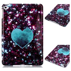 Glitter Green Heart Marble Clear Bumper Glossy Rubber Silicone Phone Case for iPad Mini 4