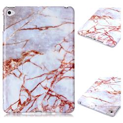 White Stone Marble Clear Bumper Glossy Rubber Silicone Phone Case for iPad Mini 4