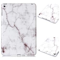 White Smooth Marble Clear Bumper Glossy Rubber Silicone Phone Case for iPad Mini 4