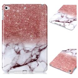 Glittering Rose Gold Marble Clear Bumper Glossy Rubber Silicone Phone Case for iPad Mini 4