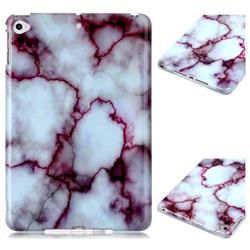 Bloody Lines Marble Clear Bumper Glossy Rubber Silicone Phone Case for iPad Mini 4