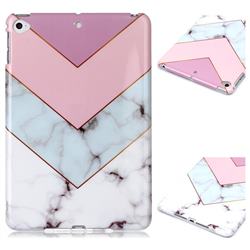 Stitching Pink Marble Clear Bumper Glossy Rubber Silicone Phone Case for iPad Mini 4