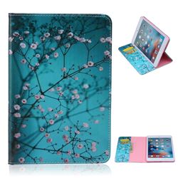 Blue Plum flower Folio Stand Leather Wallet Case for iPad Mini 4