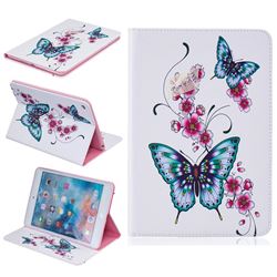 Peach Butterflies Folio Stand Leather Wallet Case for iPad Mini 4