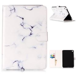 Soft White Marble Folio Flip Stand PU Leather Wallet Case for iPad Mini 4