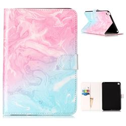 Pink Green Marble Folio Flip Stand PU Leather Wallet Case for iPad Mini 4