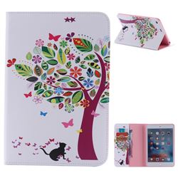 Cat and Tree Folio Flip Stand Leather Wallet Case for iPad Mini 4