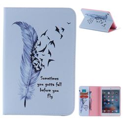 Feather Birds Folio Flip Stand Leather Wallet Case for iPad Mini 4
