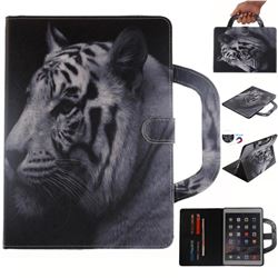 White Tiger Handbag Tablet Leather Wallet Flip Cover for iPad Mini 4