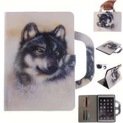 Snow Wolf Handbag Tablet Leather Wallet Flip Cover for iPad Mini 4