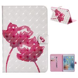 Red Rose 3D Painted Tablet Leather Wallet Case for iPad Mini 4
