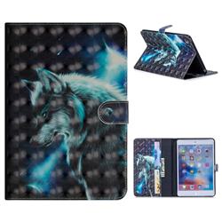 Snow Wolf 3D Painted Leather Tablet Wallet Case for iPad Mini 4