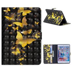 Golden Butterfly 3D Painted Leather Tablet Wallet Case for iPad Mini 4