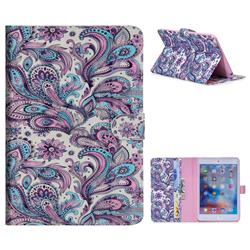 Swirl Flower 3D Painted Leather Tablet Wallet Case for iPad Mini 4