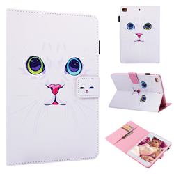 White Cat Folio Stand Leather Wallet Case for iPad Mini 4
